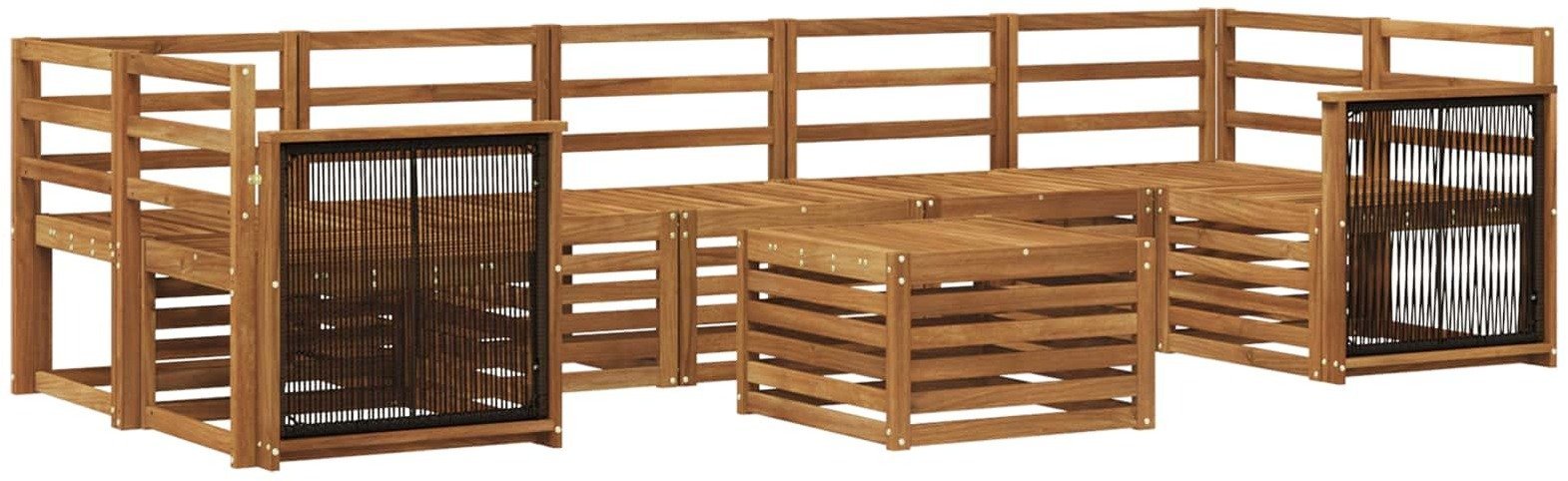vidaXL Zestaw sof na zewnątrz 8 pcs naturalny Lite Drewno Akacji