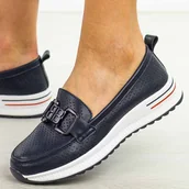 Półbuty damskie - Granatowe skórzane półbuty damskie S.Barski 556 - S.BARSKI - miniaturka - grafika 1