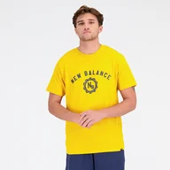 Koszulki męskie - Koszulka męska New Balance MT31904VGL  żółta - miniaturka - grafika 1