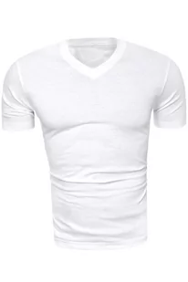 Męska koszulka t-shirt v-neck - biała - Risardi - Koszulki męskie - miniaturka - grafika 1