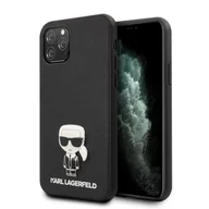 Etui i futerały do telefonów - Karl Lagerfeld Saffiano with Pin Ikonik - Etui iPhone 11 Pro black - miniaturka - grafika 1