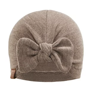 Turban merino 0-1 m-ca - taupe - OUTLET - Czapeczki dla niemowląt - miniaturka - grafika 1