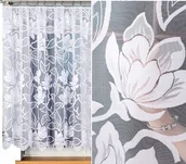 Firany - Firana żakardowa wzór 023338, 200x160cm prosta w kwiaty (z obszyciem) - miniaturka - grafika 1