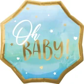 Baby shower i roczek - Amscan Balon foliowy OH BABY, niebieski, duży BFOL/7315-A - miniaturka - grafika 1