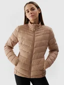 Kurtki damskie - 4F Kurtka puchowa z wypełnieniem z recyklingu damska - beżowa XS - miniaturka - grafika 1