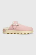 Kapcie damskie - Sorel kapcie zamszowe VIIBE CLOG SUEDE COZY kolor różowy 2048521 - miniaturka - grafika 1
