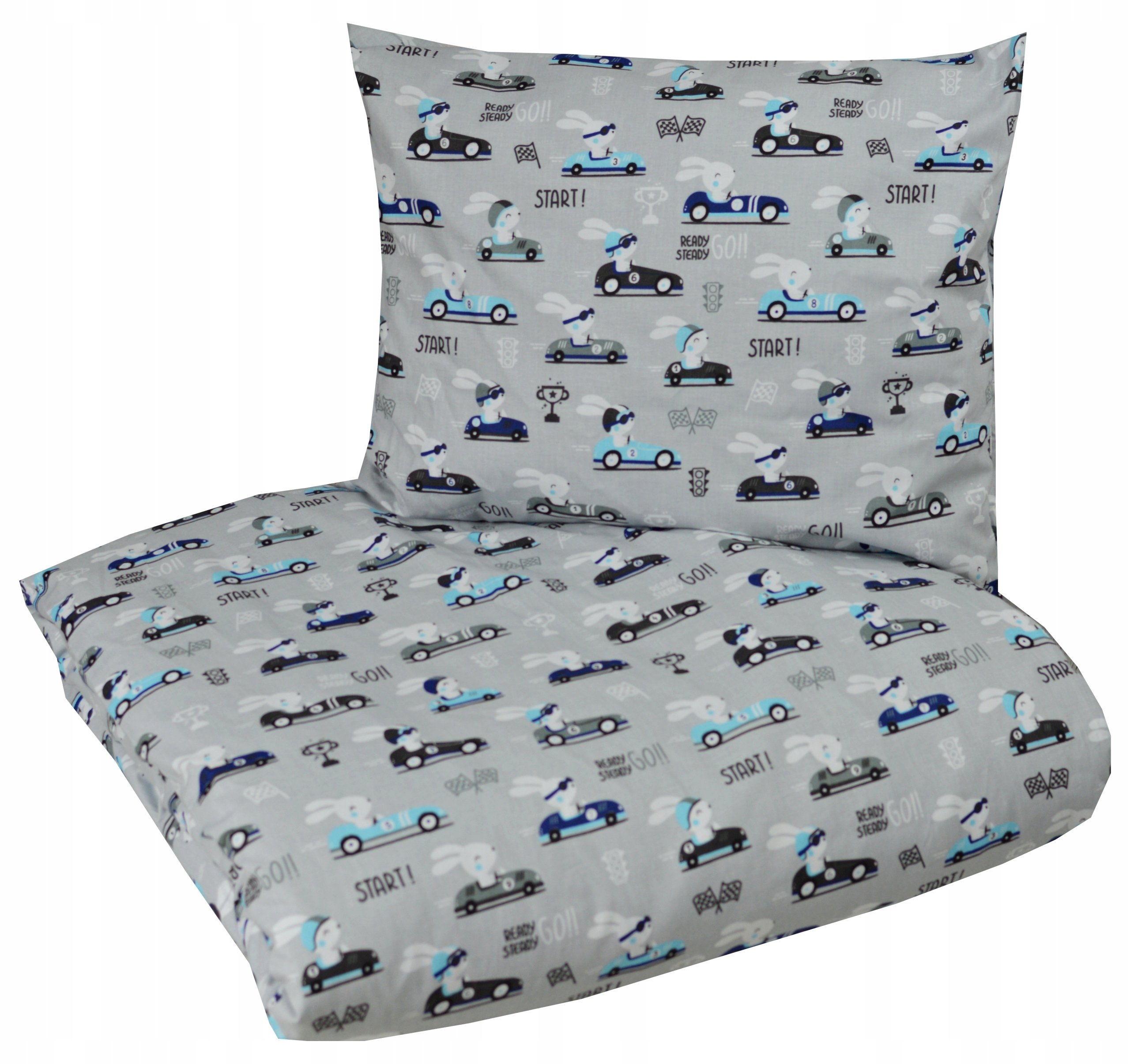 Komplet Pościel 140x200 Poduszka Bawełna Poszewki Wyścigówki