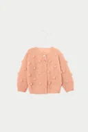 Swetry dla dziewczynek - Kardigan Chmurka - Brzoskwinia - miniaturka - grafika 1