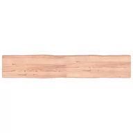 Meble modułowe i akcesoria - vidaXL Blat stołu, jasny brąz, 220x40x6 cm, dąb z naturalną krawędzią - miniaturka - grafika 1