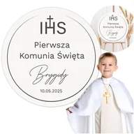 Pamiątka Pierwszej Komunii Świętej - Napis Pierwsza Komunia Święta z imieniem dla chłopca dziewczynki Tablica - miniaturka - grafika 1