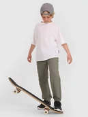 Spodnie i spodenki dla chłopców - 4F Spodnie casual joggery chłopięce - szare 122 (6-7 lat) - miniaturka - grafika 1