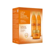 Zestawy kosmetyków damskich - Kativa Keratina zestaw do włosów po zabiegu keratynowym szampon + odżywka + maska - miniaturka - grafika 1