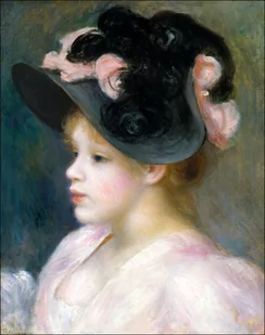Galeria Plakatu, Plakat, Young Girl In A Pink And Black Hat, Auguste Renoir, 70x100 cm - Plakaty - miniaturka - grafika 1