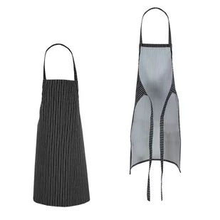 Zapaska kucharska  fartuch kelnerski  dług. 90cm karczek czarny w białe paski - Fartuchy i rękawice kuchenne - miniaturka - grafika 1