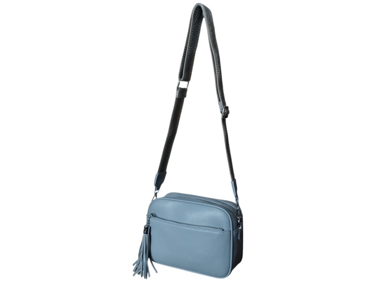 Torebka Damska Niebieska Mała Listonoszka Na Ramię, Miejski Modny Kuferek