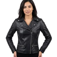 Kurtki damskie - Kurtka damska skórzana Paul Parker ramoneska czarnaskóra -XL - miniaturka - grafika 1