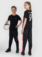 Koszulki dla dziewczynek - 4F T-shirt regular z nadrukiem dziecięcy 4F JUNIOR x Robert Lewandowski - czarny 122 (6-7 lat) - miniaturka - grafika 1