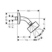 Deszczownice - Axor One Deszczownica 7,3 cm z ramieniem ściennym czarny chrom szczotkowany 48490340 - odbiór osobisty: Kraków, Warszawa - miniaturka - grafika 1