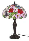 Lampy stojące - Dekoracyjna witrażowa lampa stołowa w kwiaty - A665 M8-F96 - miniaturka - grafika 1