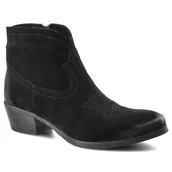 Botki damskie - Czarne Botki Carinii Damskie Modne Obuwie Jesienne - miniaturka - grafika 1