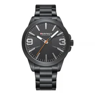 Zegarki męskie - Czarny zegarek męski bransoleta duży solidny Perfect M114 - miniaturka - grafika 1