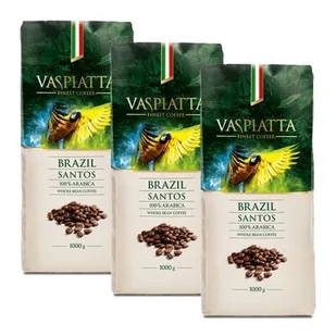 Kawa ziarnista VASPIATTA Santos Brazylia Arabica 3 x 1 kg - Kawa - miniaturka - grafika 1