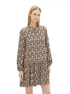 Sukienki - TOM TAILOR Sukienka damska, 33991 - Beżowy Black Abstract Design, 40 - miniaturka - grafika 1