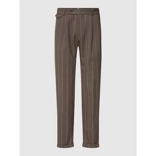Spodnie męskie - Spodnie do garnituru ze wzorem w paski model Serpo - Windsor - grafika 1