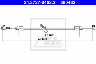 ATE LINKA HAMULCA 24.3727-0462.2 MERCEDES W140 S 300 TD 96-98 - Linki hamulca postojowego - miniaturka - grafika 1