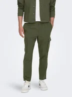 Spodnie męskie - Only & Sons Spodnie materiałowe 22024998 Zielony Tapered Fit - miniaturka - grafika 1