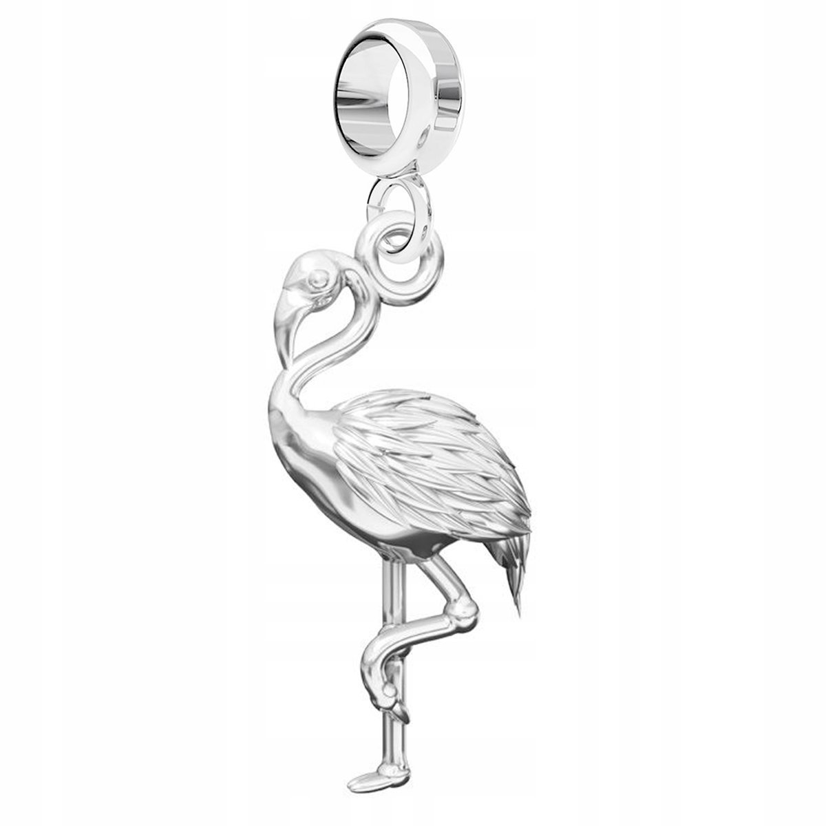 Charms Srebrny z Flamingiem Ptak Łabędź Flaming Zwierzę SREBRO 925