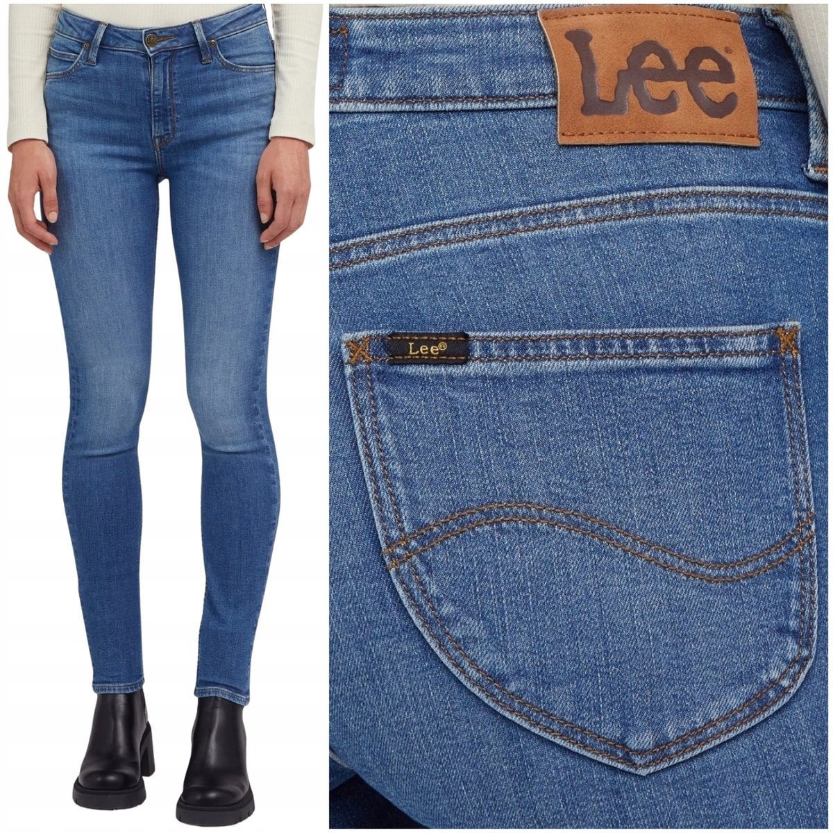 Lee SCARLETT HIGH Shade wysokie damskie spodnie jeansowe rurki W32 L33