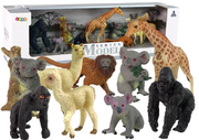 Figurki dla dzieci - Zestaw Figurek Afryka Dzikie Zwierzęta Koala Goryl Lama Żyrafa - miniaturka - grafika 1
