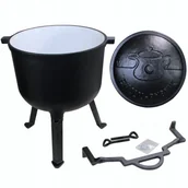 Kociołki - KOCIOŁEK EMALIOWANY ŻELIWNY GARNEK MYŚLIWSKI 4l - miniaturka - grafika 1