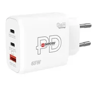 Ładowarki do telefonów - Skross GaN 2xUSB-C USB-A 65WBiały - miniaturka - grafika 1