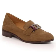 Półbuty damskie - Zamszowe półbuty na płaskim obcasie Vinceza W JAN143C brązowe - miniaturka - grafika 1