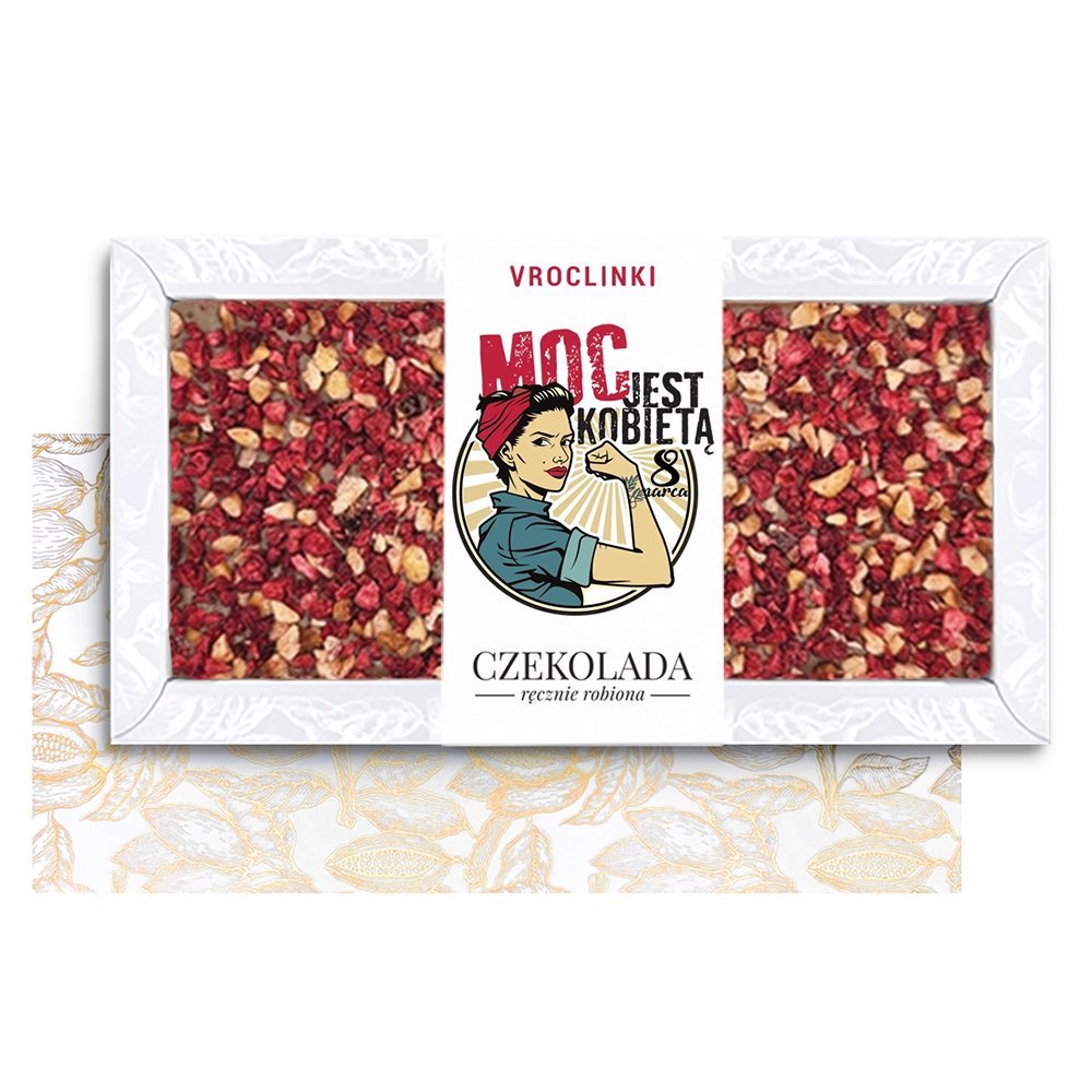 Czekolada Mleczna z Malinami i Orzechami Arachidowymi na Dzień Kobiet (80g)