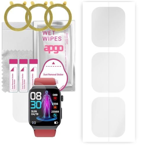 3x folia ochronna hydrożelowa do Watchmark Kardiowatch Cardio One - apgo Smartwatch Hydrogel Protection Ochrona na ekran smartwatcha