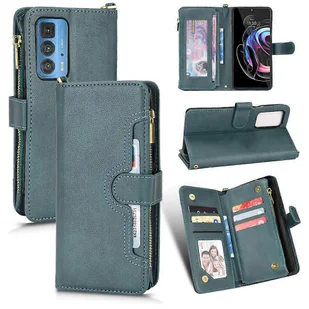 Gangxun Etui na Motorola Edge 20 Pro Cover Zipper Magnetyczny portfel Etui na karty PU Skórzane etui z klapką Zielony A - Portfele - miniaturka - grafika 1
