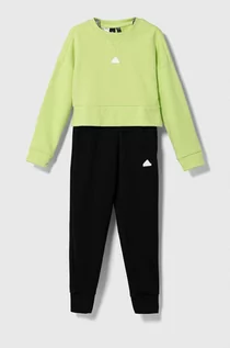 Dresy i komplety dla dziewczynek - adidas dres dziecięcy kolor zielony - grafika 1