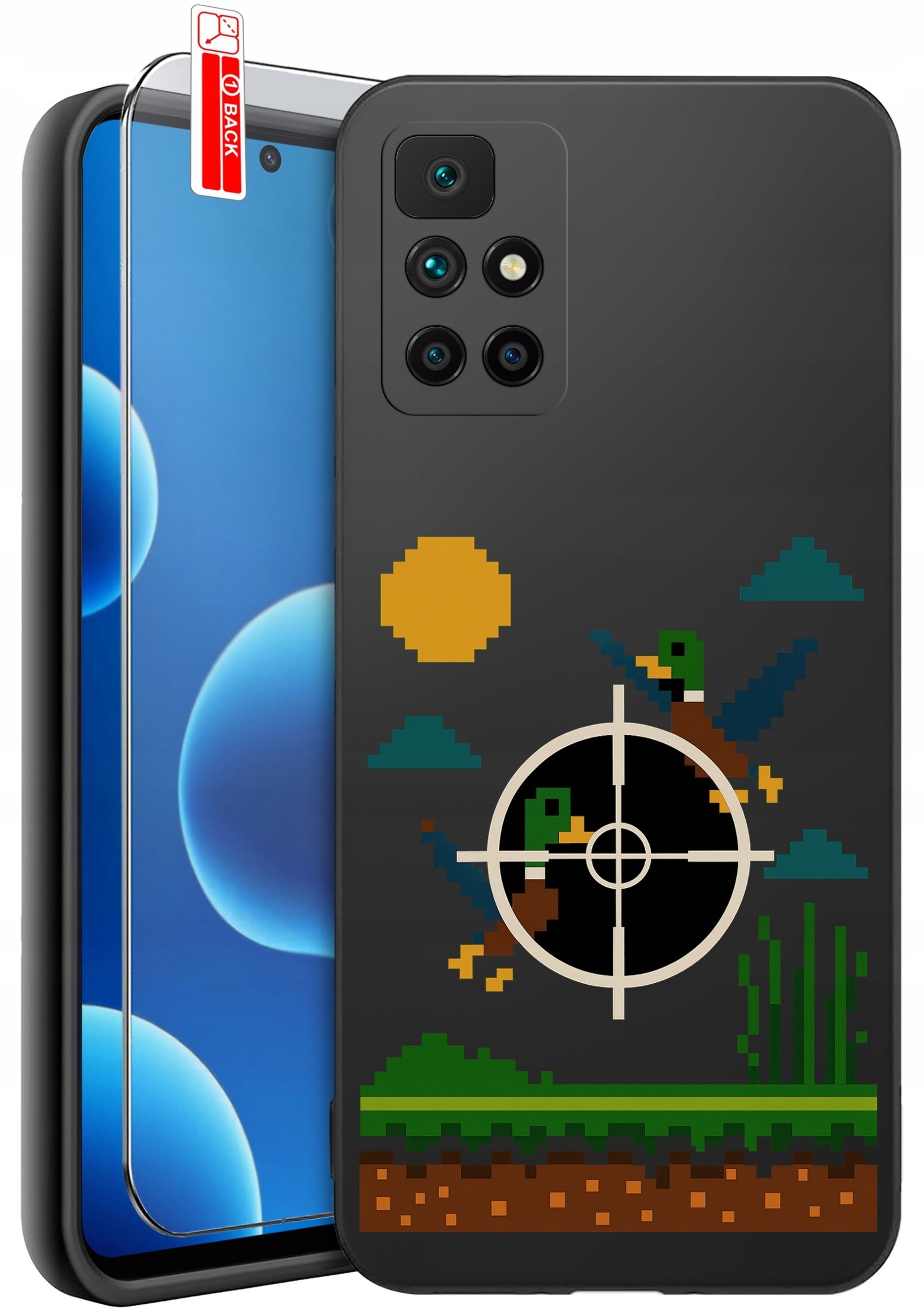 krainaGSM Etui Do Xiaomi Redmi 10 Wzory Silikonowe Matt Case + Szkło 9H