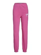 Spodnie damskie - JACK & JONES Damskie spodnie dresowe Jjxx Jxbianca Hw Relaxed Vint Sweatpants Sn do biegania, Carmine Rose/Print:bright White Lndn Print, XS - miniaturka - grafika 1