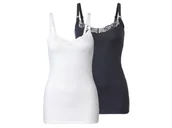 Bielizna ciążowa - esmara® Topy do karmienia z biobawełną, 2 sztuki (Granatowy/biały, XS (32/34)) - miniaturka - grafika 1