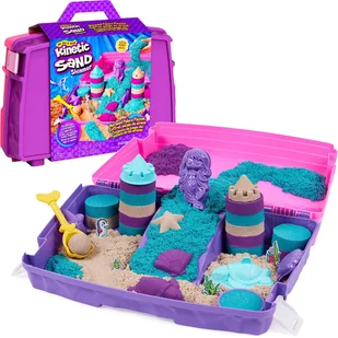 Kinetic Sand Piasek kinetyczny zestaw walizka Pałac Syrenki 3 kolory + akcesoria - Masy plastyczne - miniaturka - grafika 1