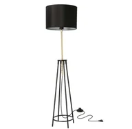 Lampy stojące - Czarno złota podłogowa lampa Bolus - miniaturka - grafika 1