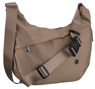 Torebka damska listonoszka PETERSON mała na ramię kieszonki na suwak lekka miejska modna beżowa - Torebki damskie Torebka damska listonoszka PETERSON mała na ramię kieszonki na suwak lekka miejska modna beżowa - Torebki damskie - miniaturka - grafika 1