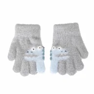Rękawiczki - Rękawiczki dziecięce dinozaur jasnoszare - miniaturka - grafika 1