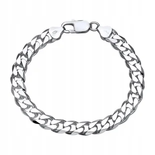 Bransoletka Srebrna Męska Pancerka Srebro 925 Diamentowana 7Mm Pełna - Bransolety męskie - miniaturka - grafika 1
