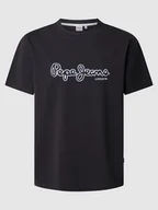 Koszulki męskie - Pepe Jeans Koszulka "Dorian" w kolorze czarnym - miniaturka - grafika 1