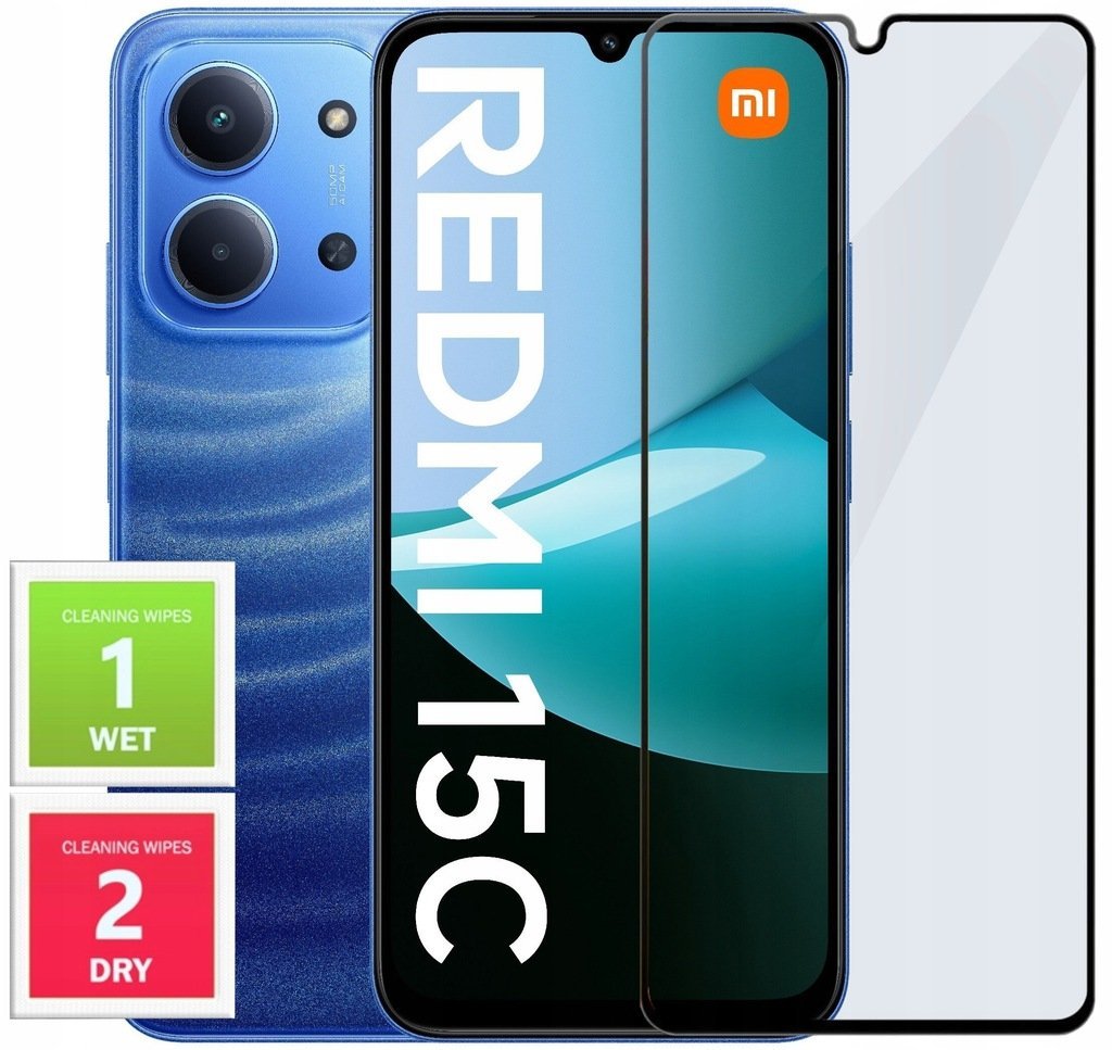 SZKŁO HARTOWANE 5D NA CAŁY EKRAN SZYBKA OCHRONNA DO XIAOMI REDMI 15C